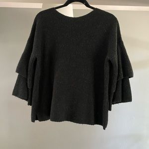 Madewell ruffle quarter length sweater